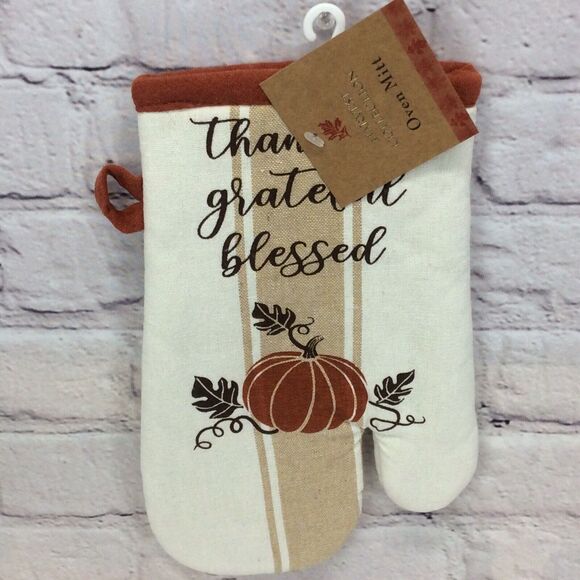 Thankful Grateful Blessed 4 Pc Kitchen Set 2 Towels/1 Oven Mitt/1 Pot Holder NWT - Picture 6 of 9